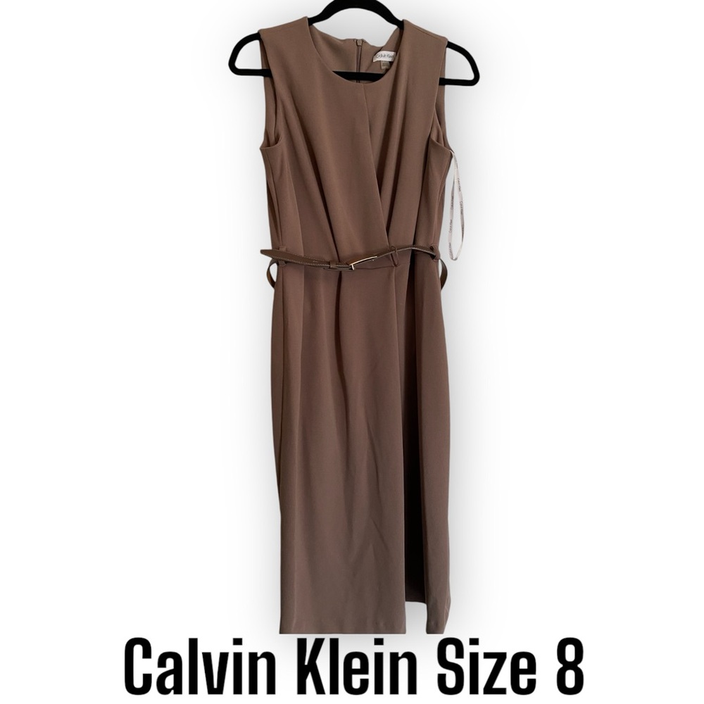 Calvin Klein Mauve Purple Belted Dress Size 8